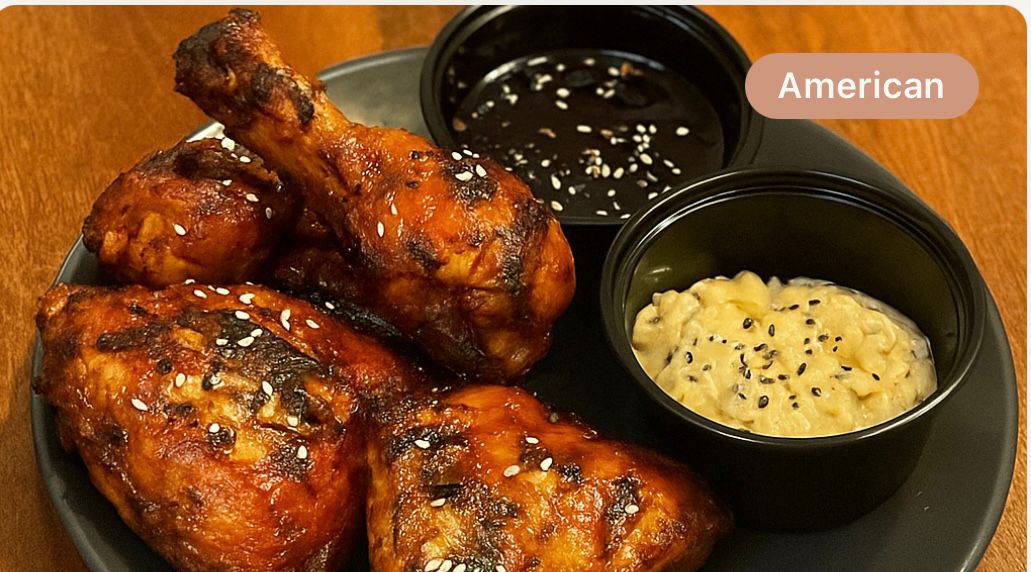 Grilled BBQ charcoal chicken legs