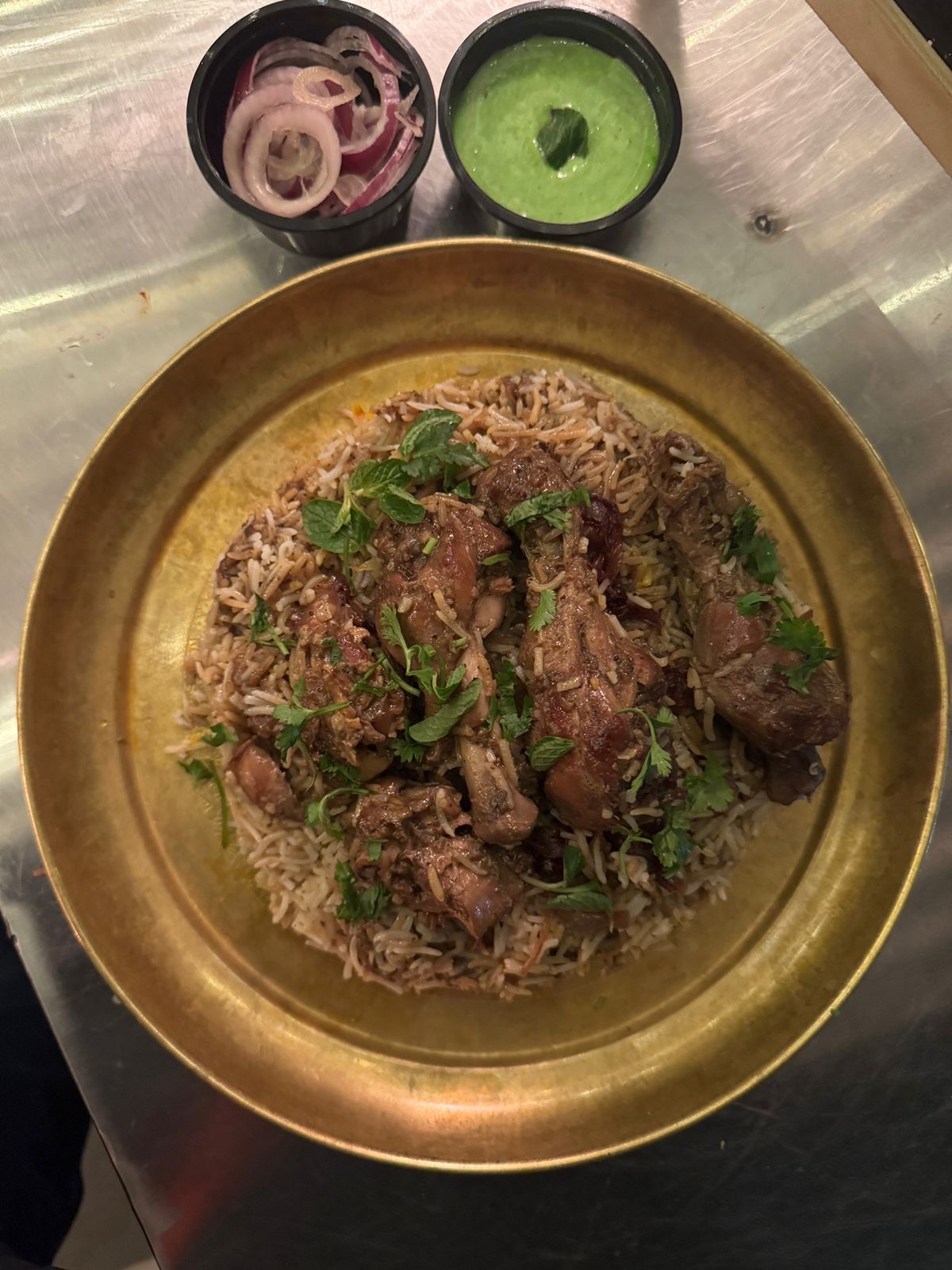 Chicken matka biryani with salan